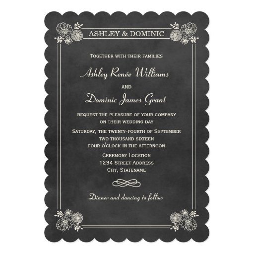 Wedding Invitations | Vintage Chalkboard Design