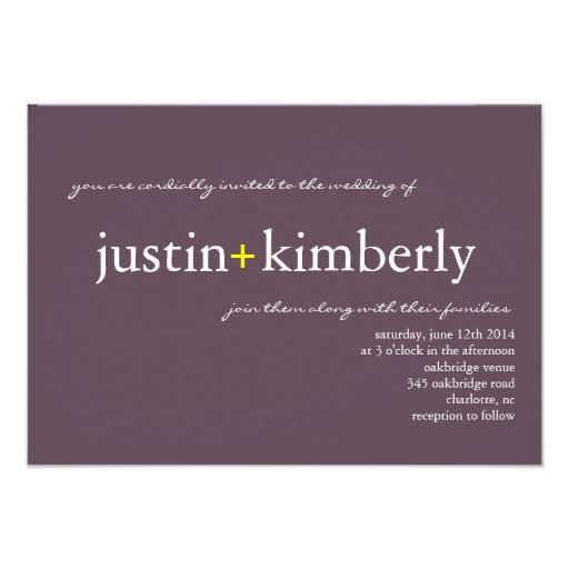 Wedding Invite | A+ |sm purple (7 Designer Colors)