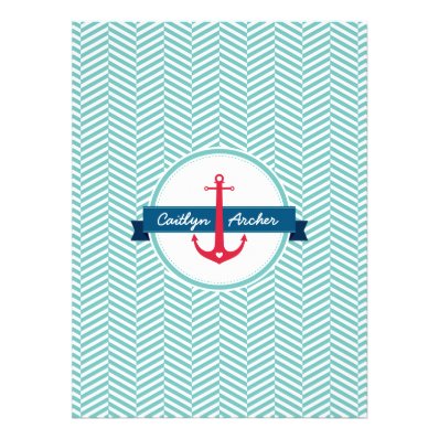 WEDDING INVITE nautical anchor custom monogram