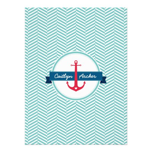 WEDDING INVITE nautical anchor custom monogram