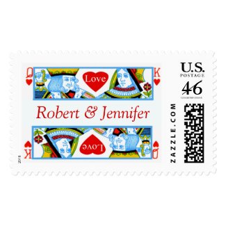 Wedding Invites King And Queen Of Hearts Stamps stamp
