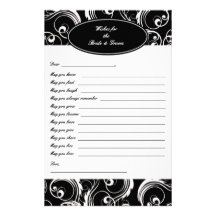 Wedding Keepsake - Wishes For Bride & Groom Custom Stationery