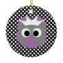 Wedding Kitty Purple - Gray Christmas Tree Ornaments