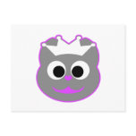 Wedding Kitty Purple - Gray Post Cards