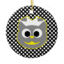 Wedding Kitty Yellow - Gray Christmas Ornament
