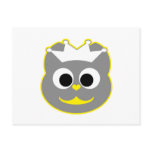 Wedding Kitty Yellow - Gray Post Card
