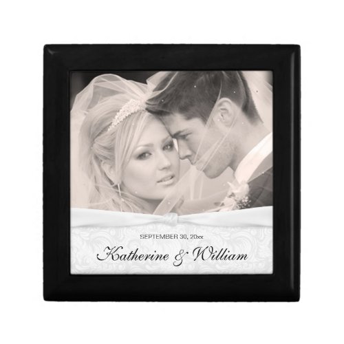 Wedding Knot Damask Photo Keepsake Gift Box giftbox