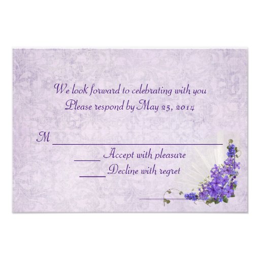Wedding Lilacs RSVP Personalized Announcement