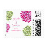 Wedding Lime Green & Hot Pink Flower Petals Stamp