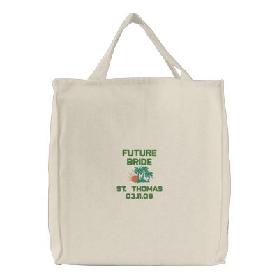 Wedding Location Customizable Tote Bag by embroidered