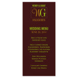 Wedding Logo Reception Menu Card Brown Green Full Color Rack Card