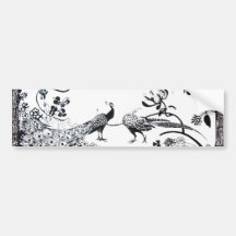 WEDDING LOVE BIRDS  black and white Bumper Stickers