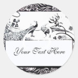 WEDDING LOVE BIRDS ,black and white Sticker