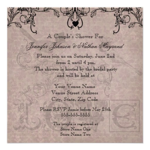 Wedding Love Birds Couple's Shower Invitation