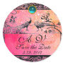 WEDDING LOVE BIRDS MONOGRAM black white red pink Stickers