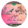 WEDDING LOVE BIRDS MONOGRAM black white red pink Stickers