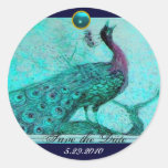 WEDDING LOVE PEACOCK blue aquamarine Sticker