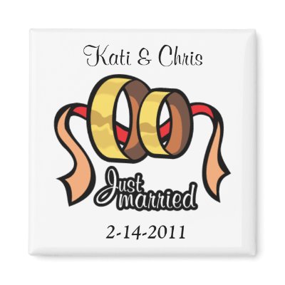 Wedding magnets Just married personalize it