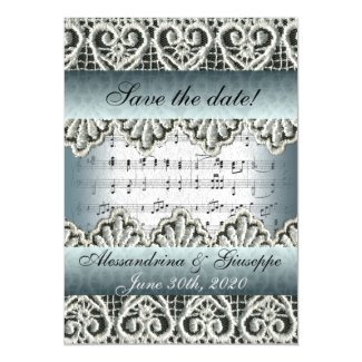 Wedding March Music with Lace Save the Date