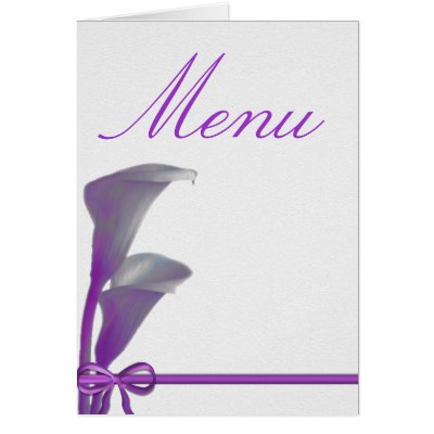 Wedding Menu Card by InkCharmer An elegant Wedding Menu displaying violet 
