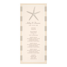 Wedding Menu Card | Neutral Starfish Stripes