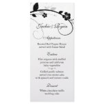 Wedding Menu Cards Black & White Floral Wall rack cards
