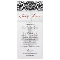 Wedding Menu Cards Chandelier Black White Rack Cards