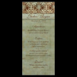 Wedding Menu Cards Damask Brown Green Vintage Rack Card