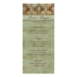 Wedding Menu Cards Damask Brown Green Vintage Rack Card