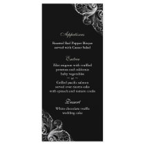 Wedding Menu Cards Elegant Monogram Black White Rack Card Template