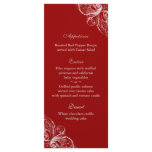 Wedding Menu Cards Elegant Monogram Red White Personalized Rack Card