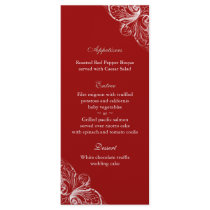 Wedding Menu Cards Elegant Monogram Red White Personalized Rack Card