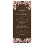 Wedding Menu Cards Floral Antique Rose Brown Pink Custom Rack Cards