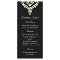 Wedding Menu Cards Formal Black Cream Suede Rack Cards