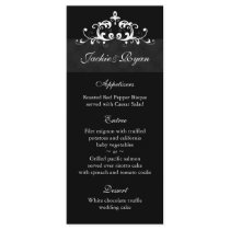 Wedding Menu Cards Formal Black Embellishment Personalized Rack Card