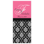 Wedding Menu Cards Hot Pink Monogram Damask invitations