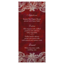 Wedding Menu Cards Red Rose Garden Custom Rack Cards