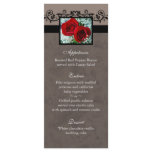 Wedding Menu Cards Red Roses Heart Full Color Rack Card