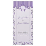Wedding Menu in Lavender Purple Stripes & Pattern rack cards