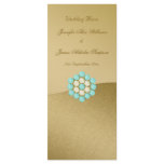 Wedding Menu in Shaded Gold, Pearls & Turquoise rack cards