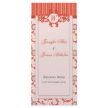 Wedding Menu in Tangerine Tango Stripes &amp; Pattern Rack Card