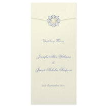 Wedding Menu Ivory with Diamonds and Pearls Personalized Rack Card
