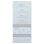 Wedding Menu Light Blue Floral Full Color Rack Card