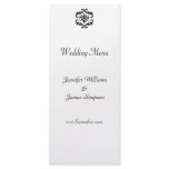Wedding Menu Template Black and White Damask rack cards
