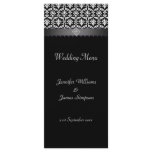 Wedding Menu Template Black and White Damask Custom Rack Card