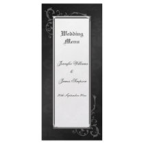 Wedding Menu Template Ornate Gothic Damask Customized Rack Card