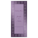 Wedding Menu Template Purple Metallic Damask rack cards