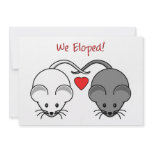 Wedding Mice Black White Eloped Personalized Invitation