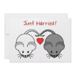 Wedding Mice Black White Married Invitations