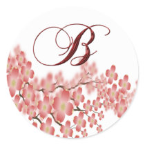 Wedding Monogram B Dogwood Design Envelope Seal stickers by TDSwhite Wedding Monogram B Dogwood Design Envelope Seal stickers